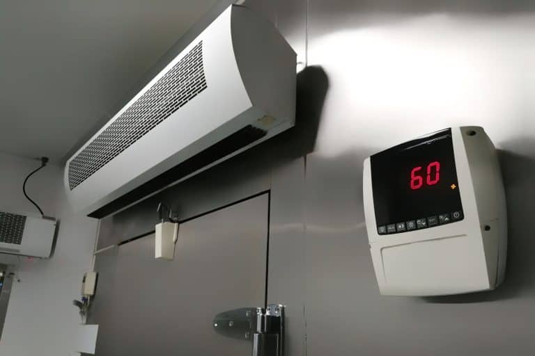 Front of Raw Seafood and Meat Cold storage room with control temperature at 60f, How To Install Air Curtain Switch